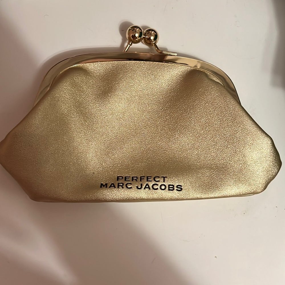 Authentic Marc Jacobs Perfect Fragrance Collection Gold coin pouch clutch